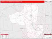 Clarksville <br /> Wall Map <br /> Red Line Style 2024 Map