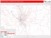 Colorado Springs <br /> Wall Map <br /> Red Line Style 2024 Map