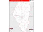 Columbia <br /> Wall Map <br /> Red Line Style 2024 Map