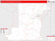 Corvallis <br /> Wall Map <br /> Red Line Style 2024 Map