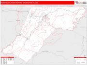 Cumberland <br /> Wall Map <br /> Red Line Style 2024 Map