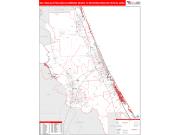 Deltona-Daytona Beach-Ormond Beach <br /> Wall Map <br /> Red Line Style 2024 Map