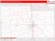 Fargo <br /> Wall Map <br /> Red Line Style 2024 Map