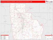 Fayetteville-Springdale-Rogers <br /> Wall Map <br /> Red Line Style 2024 Map