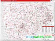 Fitchburg-Leominster <br /> Wall Map <br /> Red Line Style 2024 Map