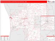 Grand Rapids-Wyoming <br /> Wall Map <br /> Red Line Style 2024 Map