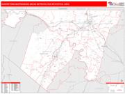 Hagerstown-Martinsburg <br /> Wall Map <br /> Red Line Style 2024 Map