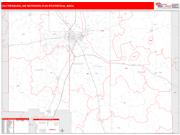Hattiesburg <br /> Wall Map <br /> Red Line Style 2024 Map