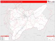 Johnson City <br /> Wall Map <br /> Red Line Style 2024 Map