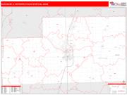 Kankakee <br /> Wall Map <br /> Red Line Style 2024 Map