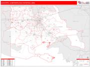 Lafayette <br /> Wall Map <br /> Red Line Style 2024 Map