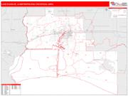 Lake Charles <br /> Wall Map <br /> Red Line Style 2024 Map