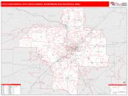 Little Rock-North Little Rock-Conway <br /> Wall Map <br /> Red Line Style 2024 Map