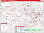 Middlesex-Somerset-Hunterdon <br /> Wall Map <br /> Red Line Style 2024 Map