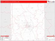 Muncie <br /> Wall Map <br /> Red Line Style 2024 Map