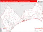 Myrtle Beach-Conway-North Myrtle Beach <br /> Wall Map <br /> Red Line Style 2024 Map