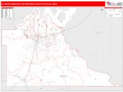 Olympia-Tumwater <br /> Wall Map <br /> Red Line Style 2024 Map
