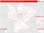 Augusta-Richmond County <br /> Wall Map <br /> Red Line Style 2024 Map