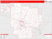 Peoria <br /> Wall Map <br /> Red Line Style 2024 Map