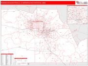 Phoenix-Mesa-Scottsdale <br /> Wall Map <br /> Red Line Style 2024 Map