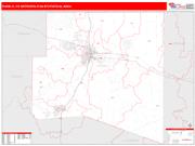 Pueblo <br /> Wall Map <br /> Red Line Style 2024 Map