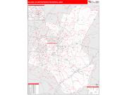 Raleigh <br /> Wall Map <br /> Red Line Style 2024 Map