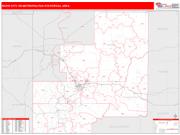 Rapid City <br /> Wall Map <br /> Red Line Style 2024 Map