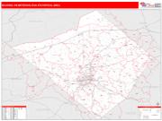 Reading <br /> Wall Map <br /> Red Line Style 2024 Map