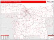 Rochester <br /> Wall Map <br /> Red Line Style 2024 Map