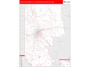Shreveport-Bossier City <br /> Wall Map <br /> Red Line Style 2024 Map
