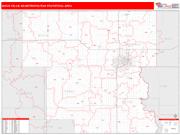 Sioux Falls <br /> Wall Map <br /> Red Line Style 2024 Map