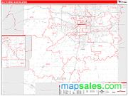 South Bend <br /> Wall Map <br /> Red Line Style 2024 Map