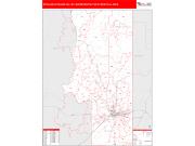 Spokane-Spokane Valley <br /> Wall Map <br /> Red Line Style 2024 Map