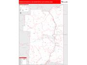 Weirton-Steubenville <br /> Wall Map <br /> Red Line Style 2024 Map