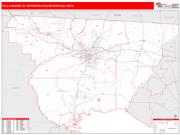 Tallahassee <br /> Wall Map <br /> Red Line Style 2024 Map