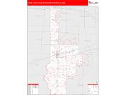Terre Haute <br /> Wall Map <br /> Red Line Style 2024 Map