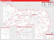 Texarkana <br /> Wall Map <br /> Red Line Style 2024 Map