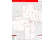 Topeka <br /> Wall Map <br /> Red Line Style 2024 Map