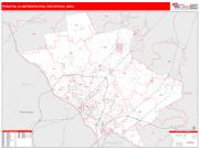 Trenton <br /> Wall Map <br /> Red Line Style 2024 Map
