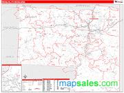 Wheeling <br /> Wall Map <br /> Red Line Style 2024 Map