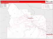 Yakima <br /> Wall Map <br /> Red Line Style 2024 Map