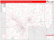 Youngstown-Warren-Boardman <br /> Wall Map <br /> Red Line Style 2024 Map