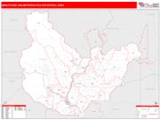 Wenatchee <br /> Wall Map <br /> Red Line Style 2024 Map