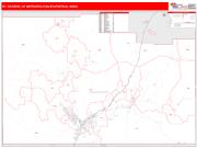 St. George <br /> Wall Map <br /> Red Line Style 2024 Map