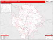 Beckley <br /> Wall Map <br /> Red Line Style 2024 Map