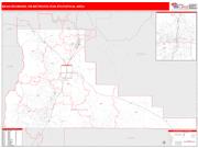 Bend-Redmond <br /> Wall Map <br /> Red Line Style 2024 Map