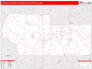 Carbondale-Marion <br /> Wall Map <br /> Red Line Style 2024 Map