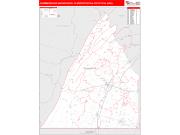 Chambersburg-Waynesboro <br /> Wall Map <br /> Red Line Style 2024 Map