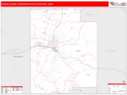 Coeur d'Alene <br /> Wall Map <br /> Red Line Style 2024 Map