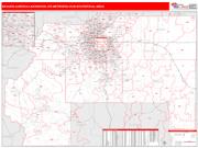Denver-Aurora-Lakewood <br /> Wall Map <br /> Red Line Style 2024 Map
